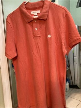 Aeropostale Men’s set of two Polo Shirts with A87 logo size L. Orange & gray